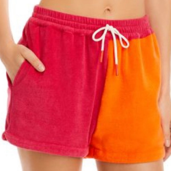 Solid & Striped Tangerine Strawberry The Charlie Terrycloth Shorts Sz M NWT - Picture 1 of 12